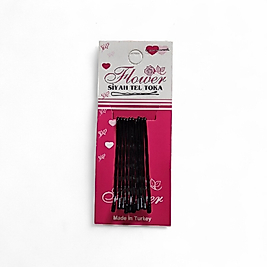 FLOWER SİYAH TEL TOKA 5 cm