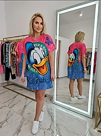 DONALD DUCK DİJİTAL BASKILI ELBİSE