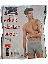 TUTKU ERKEK ELASTAN BOXER L BEDEN GRİ