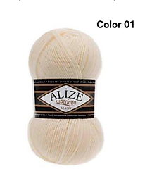 ALİZE SÜPERLANA KLASİK COLOR 01-KREM