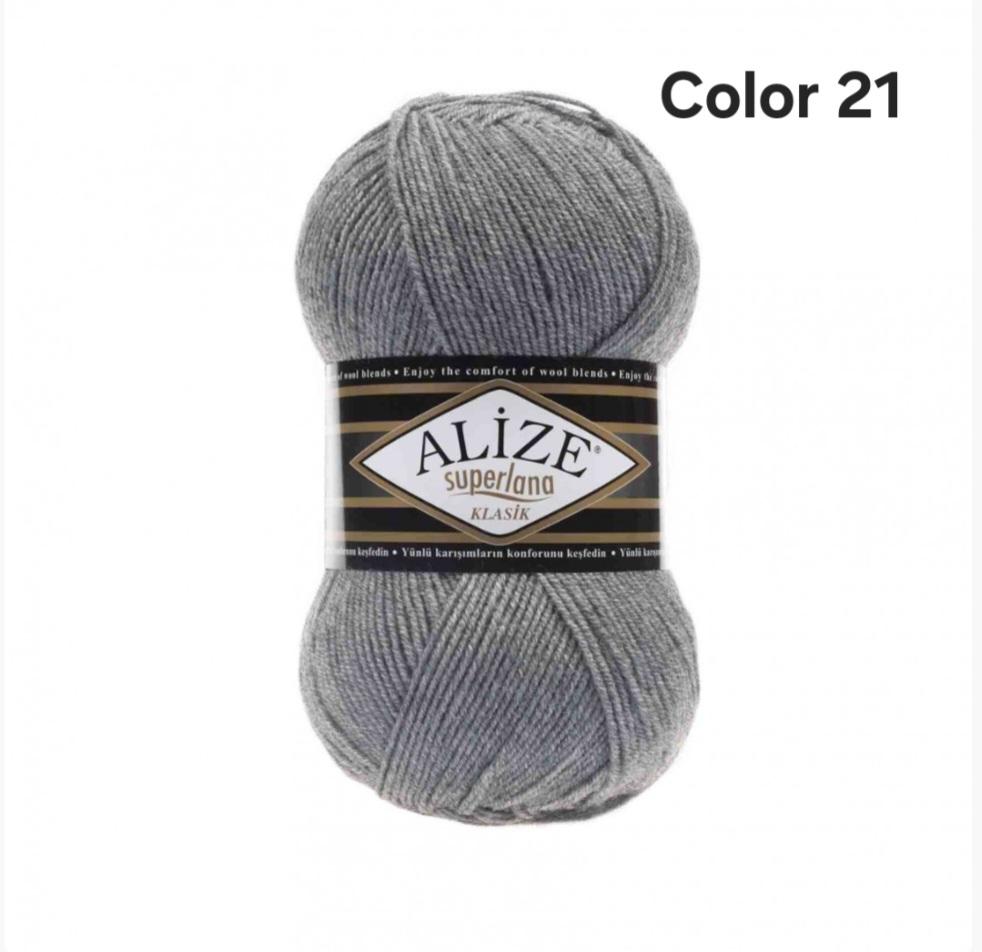 ALİZE SÜPERLANA KLASİK COLOR 21 - GRİ MELANJ