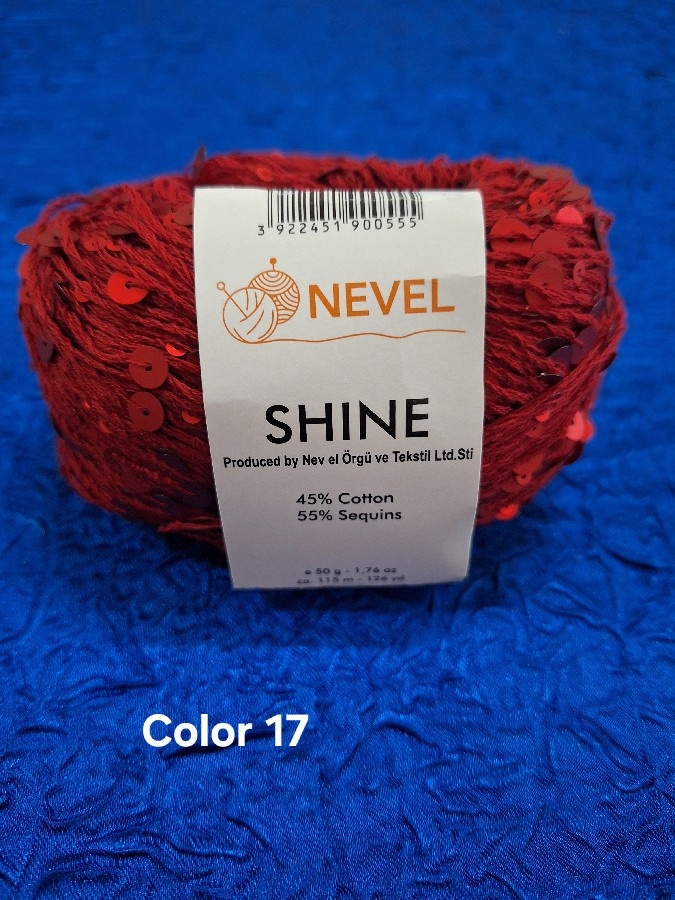 NEVELSHİNE PULLU İP COLOR 17-KIRMIZI