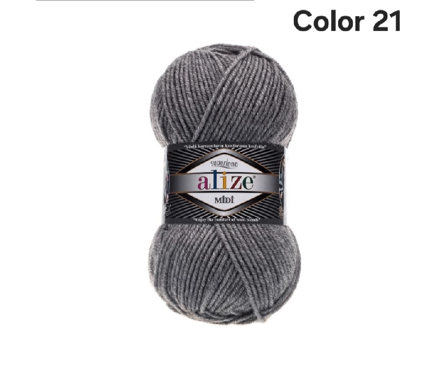 ALİZE SUPERLANA MİDİ COLOR 21-GRİ MELANJ