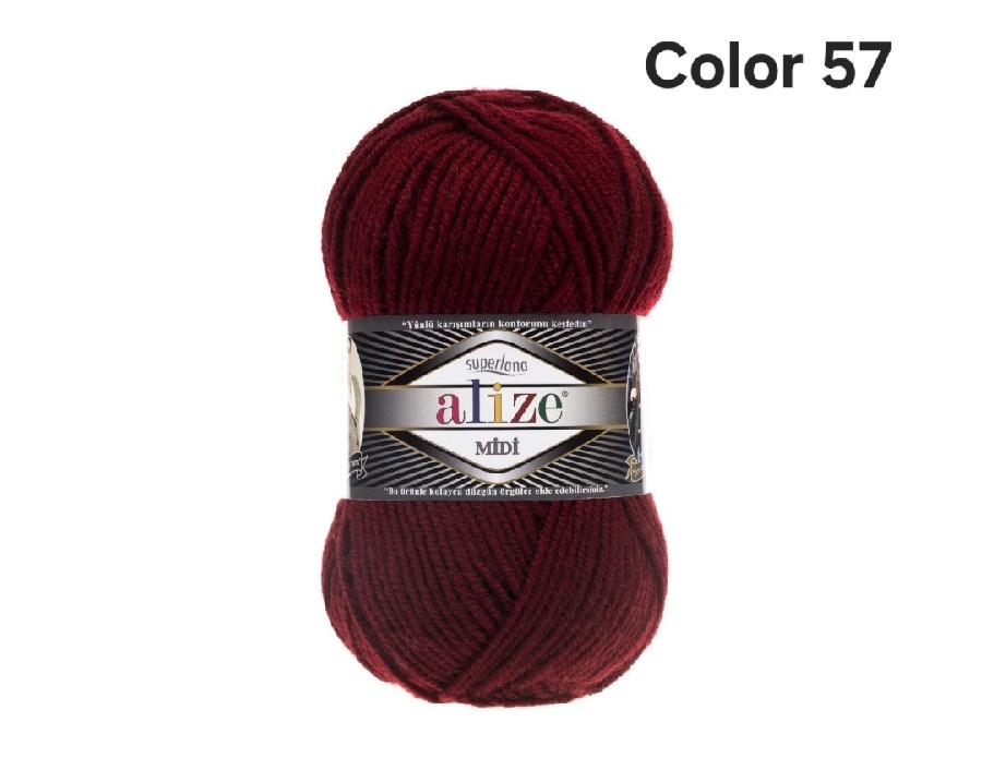 ALİZE SUPERLANA MİDİ COLOR 57-BORDO