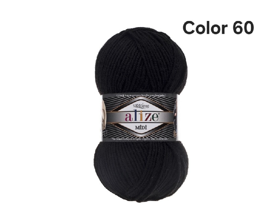 ALİZE SUPERLANA MİDİ COLOR 60-SİYAH