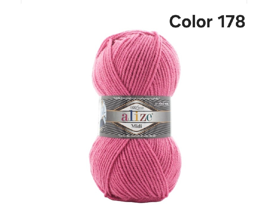 ALİZE SUPERLANA MİDİ COLOR 178-KOYU PEMBE