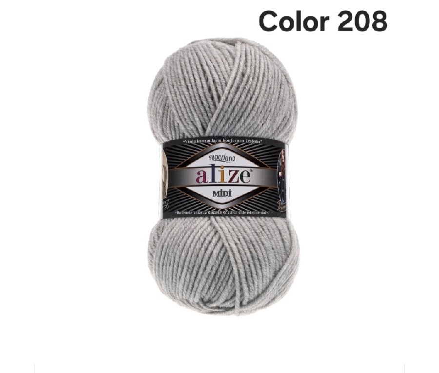 ALİZE SUPERLANA MİDİ COLOR 208-GRİ
