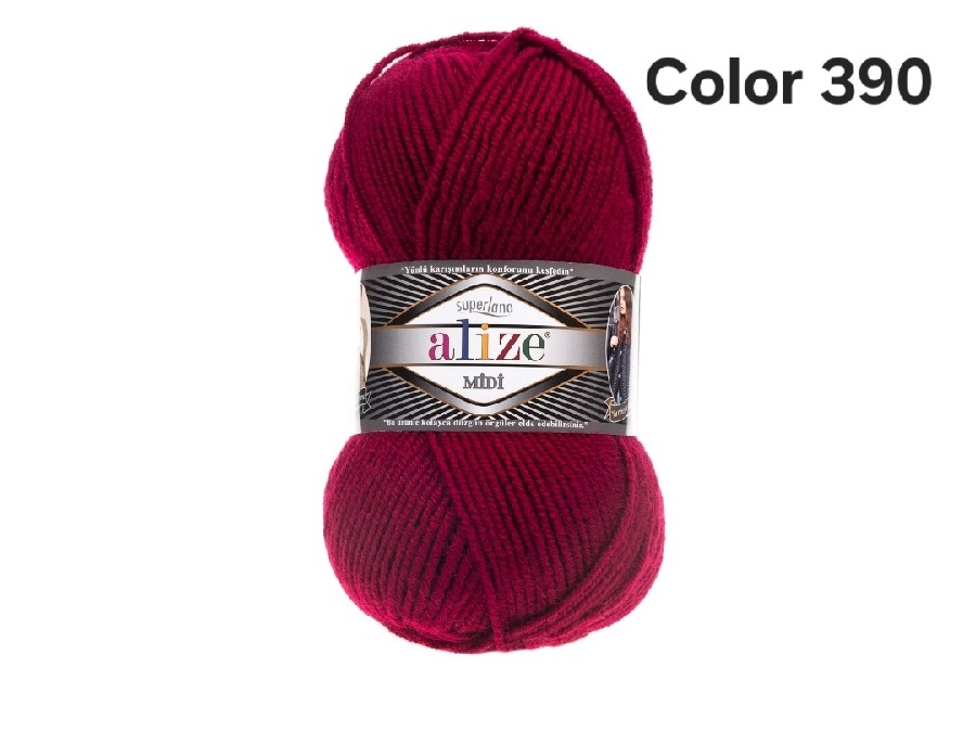 ALİZE SUPERLANA MİDİ COLOR 390-BORDO