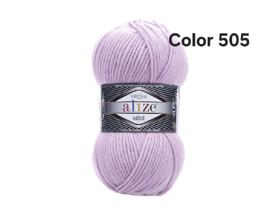 ALİZE SUPERLANA MİDİ COLOR 505-KÜLLÜ LİLA