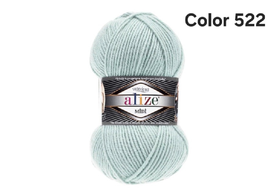 ALİZE SUPERLANA MİDİ COLOR 522-SU YEŞİLİ