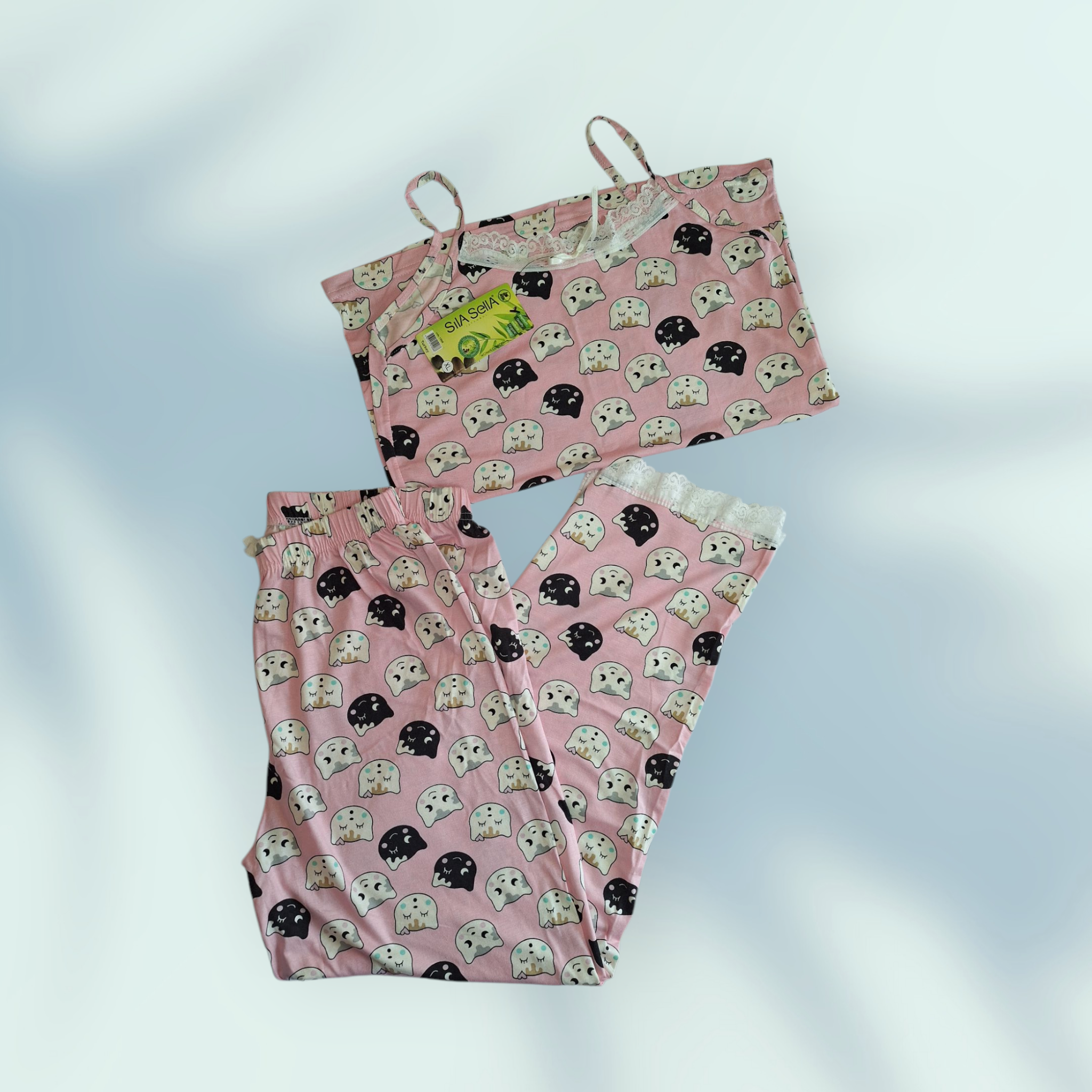 SILA SELLA ASKILI ÜST UZUN ALT PİJAMA TAKIMI