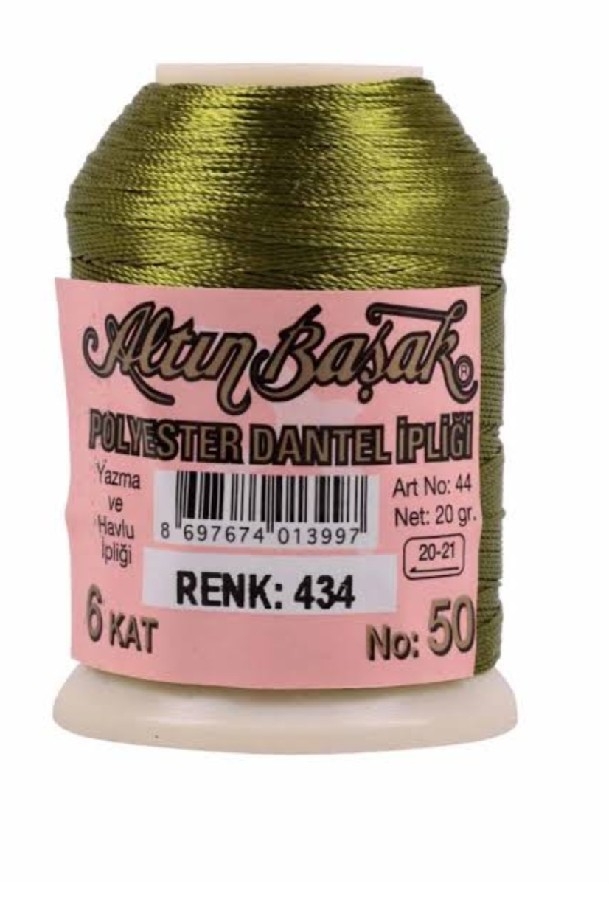 ALTINBAŞAK YAZMA OYA İPLİKLERİ RENK 434