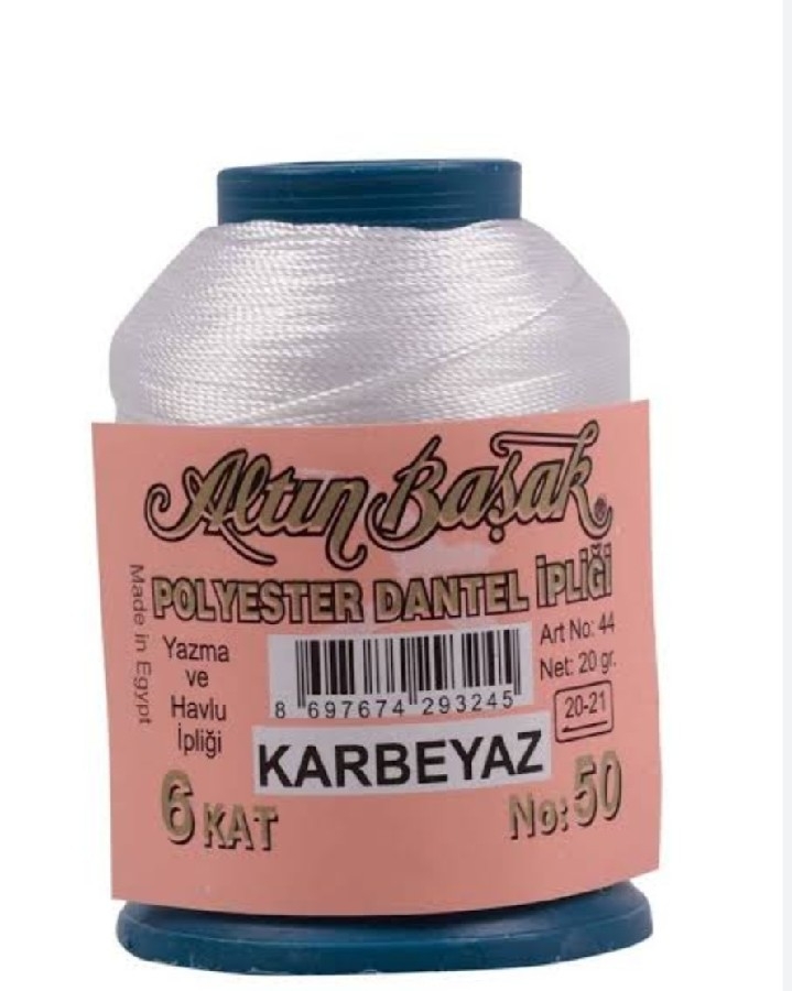 ALTINBAŞAK YAZMA OYA İPLİKLERİ RENK KARBEYAZ