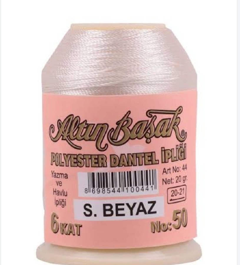 ALTINBAŞAK YAZMA OYA İPLİKLERİ RENK ŞEKER BEYAZ