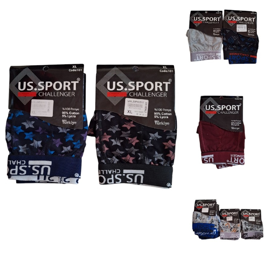 US. SPORT DESENLİ BOXER XL ADET FİYATI