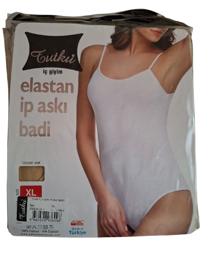 TUTKU BYN İP ASKILI BADY XL TEN RENK ÇITÇITLI ATLET ADET FİYATI