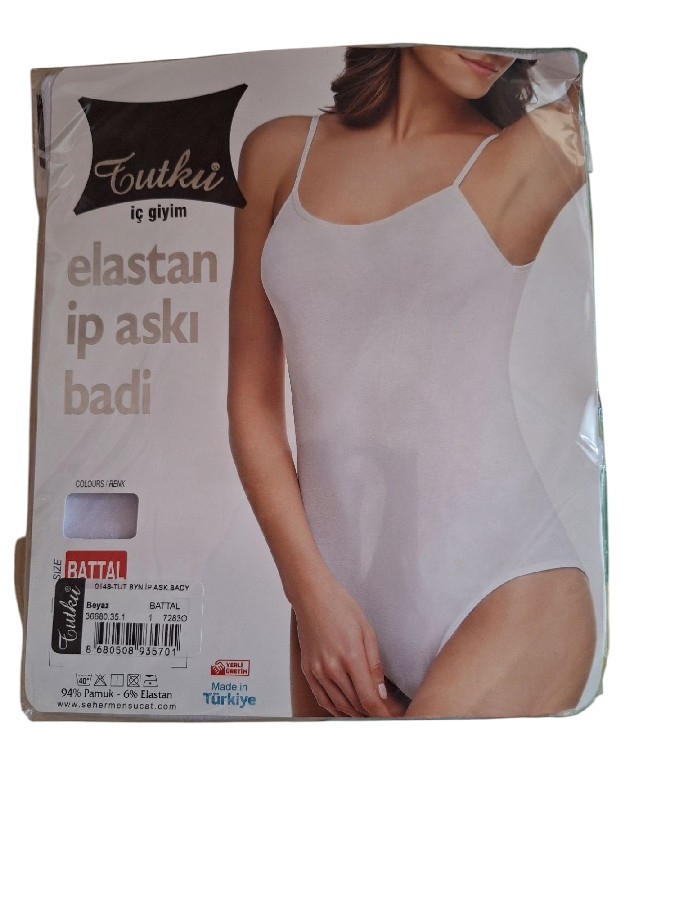 TUTKU BYN İP ASKILI BADY BATTAL BEYAZ RENK ÇITÇITLI ATLET ADET FİYATI