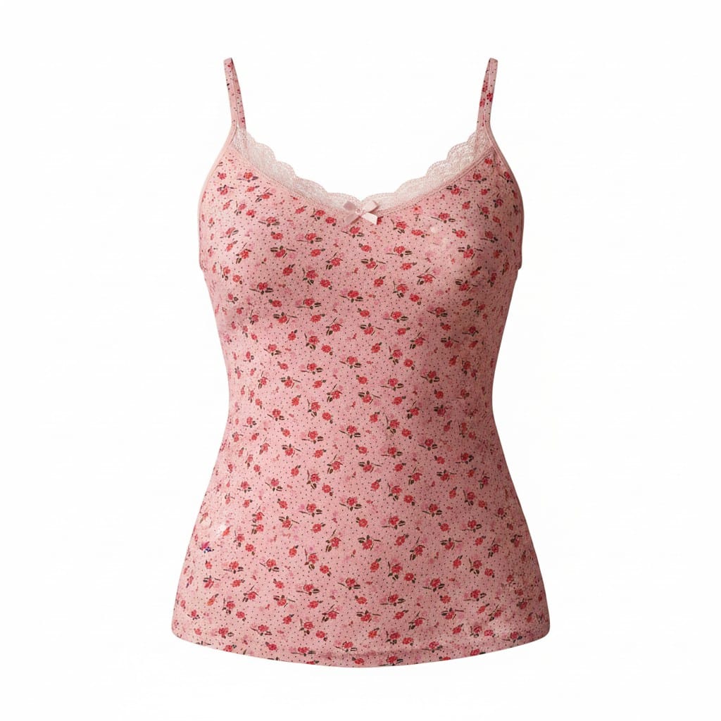 GÜMÜŞ LİKRALI DESENLİ İP ASKILI ATLET RENKLİ EMPİRME