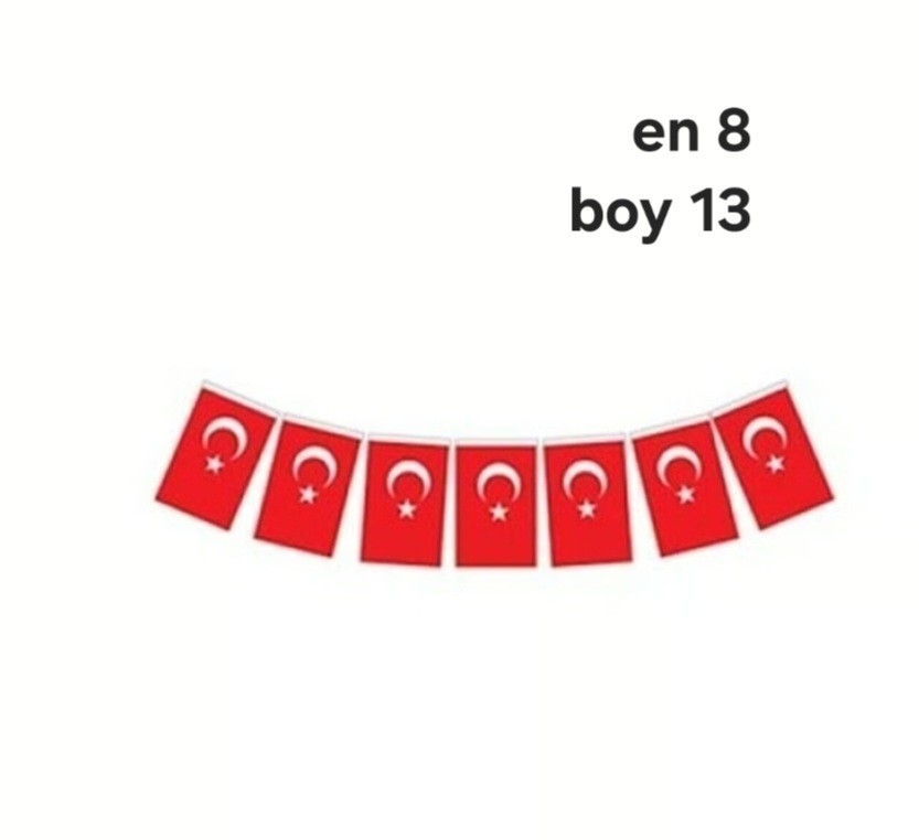 Türk Bayrağı İpli Orta Boy en 8 boy 13
