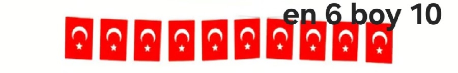 TÜRK BAYRAĞI İPLİ EN 6 BOY 10