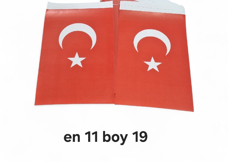 TÜRK BAYRAĞI İPLİ EN 11 BOY 19