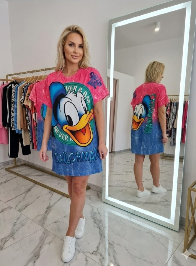 DONALD DUCK DİJİTAL BASKILI ELBİSE