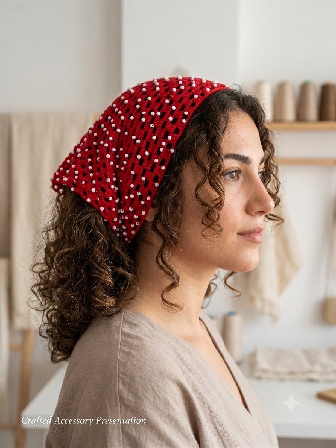 İNCİLİ BANDANA MODELİ